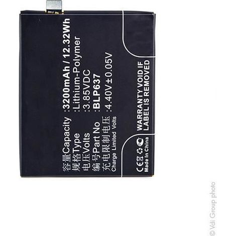 NX - Batterie téléphone, smartphone, GSM pour Oneplus 3.85V 3200mAh - BLP637 (1/3)