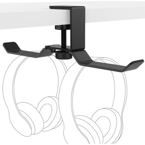 SABIR Support Universel en Aluminium pour Casque,Support de Bureau Multifonction avec Pince réglable pour Beats, Sony, Sennheiser, Audio-Technica, Casque de Jeu, Noir (1/5)