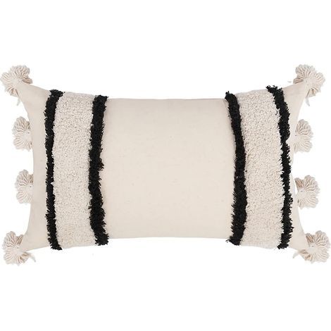 Bohemian Embroidery Braided Cushion Cover Pillowcase with Invisible Zipper for Sofa and Bed 30x50cm Stripe (1/5)