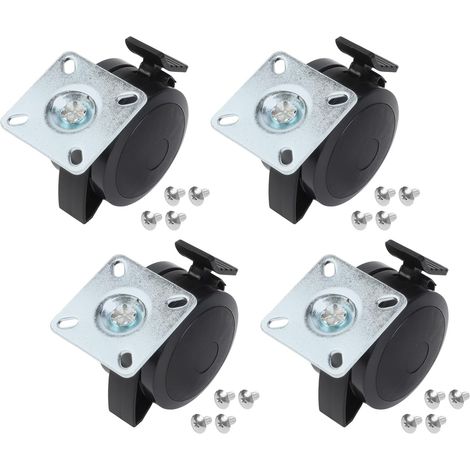 Lot de 4 roulettes verrouillables compatibles avec Weber pour Spirit 200/300 Series (post-2013), remplacement pour modèles 46110001, 46810001, 46512401, noir