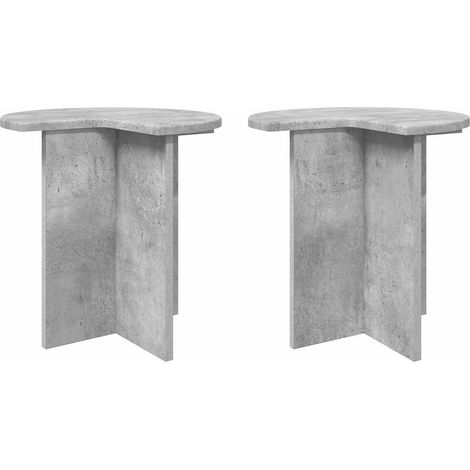 Side Table 2 pcs Concrete Grey Ø 39 x 38 cm Engineered Wood vidaXL