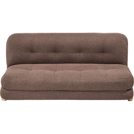 Schlafsofa 2-Sitzer ESBJERG Kunstleinen Braun