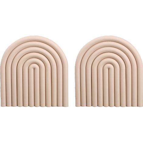 Lot de 2 dessous de verre arc-en-ciel en silicone, dessous de plat ou dessous de table - Beige pur (1/5)