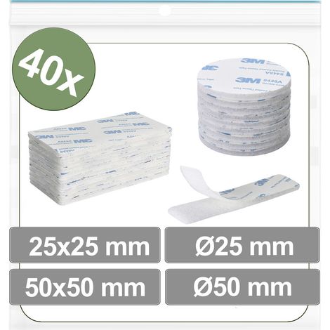 Quadrios 25CA685 Klettpunkte zum Aufkleben Haft- und Flauschteil (Ø x L) 50 mm x 50 mm Weiß 40 St.