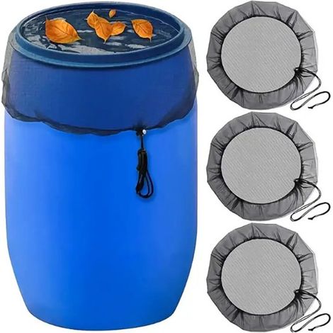 Couvercle filet réglable pour tonneau de pluie - Filtre anti-feuilles réservoir eau pluie - Protection débris extérieur - Filet ajustable 100L (1/3)