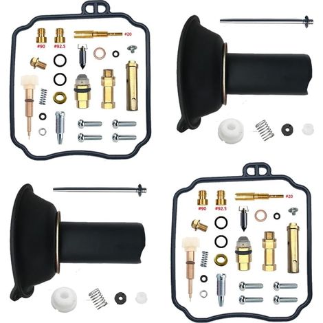 Kit de réparation de carburateur pour XVS650 1997-2017 650 cm³ BSR28  Kit + piston  Compatible XVS650  carburateur BSR28  bicylindre en V 650 cm³  joints en nitrile résistants à l'essence, gicleurs de (1/5)