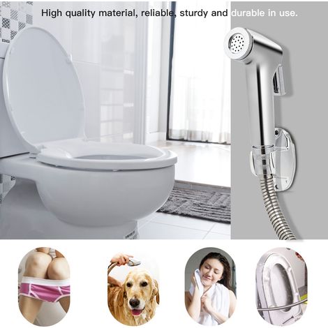 Douchette WC portable avec raccord G1/2, pommeau de nettoyage pour toilettes et bidet (1/5)