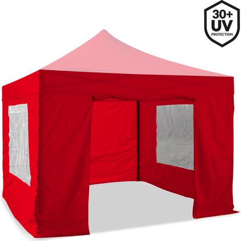 Terre Jardin – Lot de 4 murs pour tonnelle pliante 3 x 3 m – Murs en polyester 250g/m² enduit PVC – 2 murs fenêtres, 1 mur porte, 1 mur plein