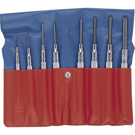 BAHCO - Jeu de chasse-goupilles avec manchon-guide moleté - 8 pcs/trousse en plastique (1/2)