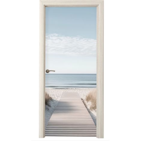 STICKER DE PORTE Sentier - Plage - Dunes - Nature Décoration de porte