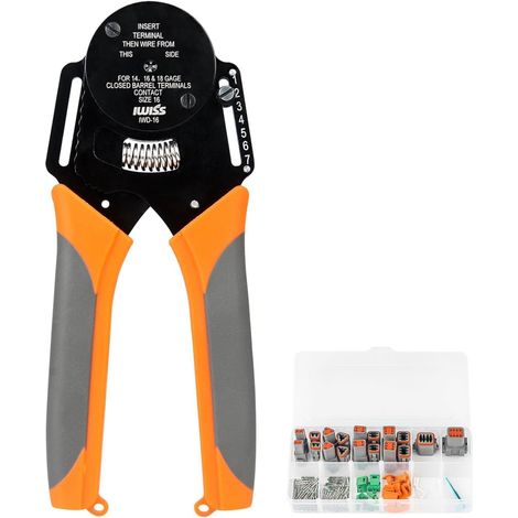 Kit sertissage Solid Barrel 0,8-2 mm² avec contacts DT Pince à sertir IWD pour connecteurs DT, Amphenol et ILME CD avec 125 pièces accessoires et sertissage 4 empreintes (1/5)