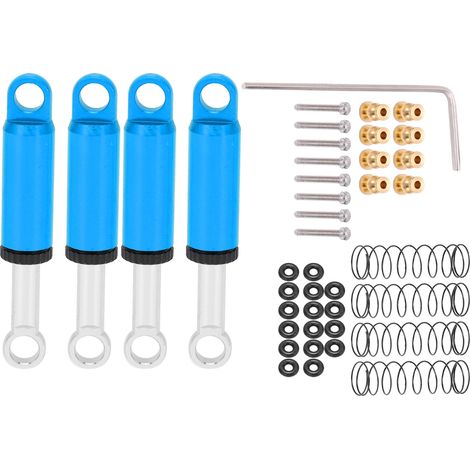 4 amortisseurs en alliage d'aluminium pour Axial SCX24 90081 C10 1/24, kit d'amortisseurs bleus (1/5)