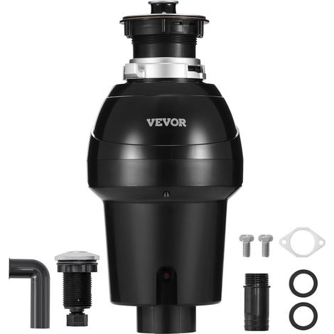Broyeur de Déchets Alimentaires VEVOR 1 CV 3960 tr/min Silencieux pour Évier Cuisine Inox ABS (1/5)