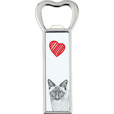 Apribottiglie con gatto siamese, apri-frigo personalizzato, regalo unico per uomo di Art-Dog (1/5)