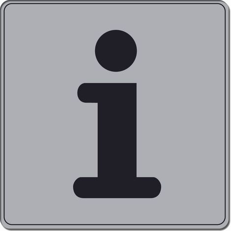 Plaque de porte Informations - Classique argent 90x90mm - 4330389
