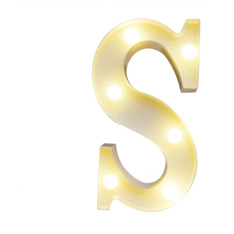 Veilleuse LED alphabet avec ampoules, lumière blanche chaude constante, IP54, 2 piles AA (blanc) (1/5)