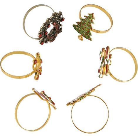 6 pezzi di anelli di Natale porta ghirlande per decorazione da tavola, cena, festa (1/4)