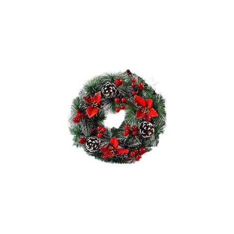 Dekorativer Weihnachtskranz, für Weihnachten, Advent, als Stimmungslicht, Türkranz, ca. 32 cm - Crezuo
