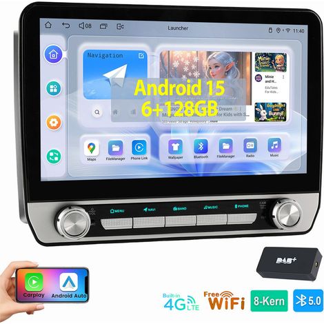 Autoradio 8 cœurs pour Audi A4 8E 8H B6 B7 (2000-2009) CarPlay 6+128 Go Android 15 Bluetooth 6+128G DAB (1/5)