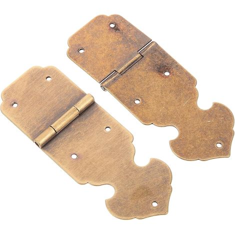 Charnières en Laiton 2pcs pour Boîtes et Coffrets à Bijoux, Quincaillerie Antique Solide pour Armoires et Meubles en Bois (1/5)