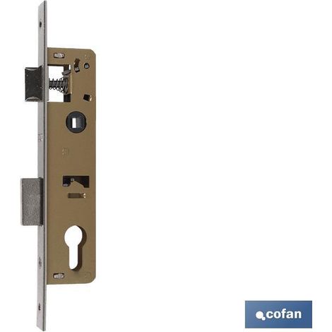 Cerradura De Embutir + Cerradero D85 E28 (Leva Corta) Níquel (Puertas De Metal)