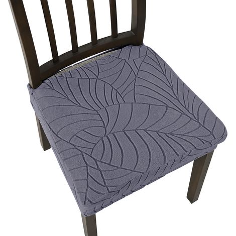 Stuhlbezug aus wasserdichtem Jacquard-Stretch, abnehmbar und waschbar, für Esszimmer, Hotel, Büro, Küche (6, Asche)
