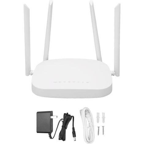 Routeur WiFi 4G 300Mbps avec emplacement carte SIM, 4 antennes, compatible 32 appareils, hotspot mobile pour Asie Afrique, prise US 100-240V (1/5)
