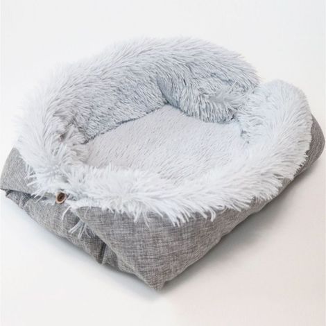 Sac de couchage 2 en 1 (oreiller + couverture) pour chat, gris (1/5)