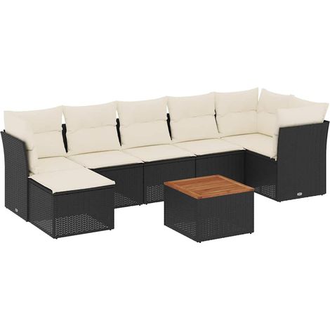 Maison Exclusive - Set de sofás de jardín 8 piezas y cojines ratá (1/5)