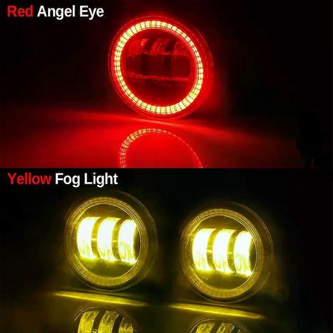 2 feux antibrouillard LED compatibles avec feux de jour Angel Eye (DRL) H11 pour Mercedes Benz Classe X (W470) X200 X220d X250d X350d 2017-2020 (Jaune et Rouge) (1/5)