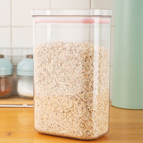 Boîte de rangement carrée en plastique alimentaire, sceau hermétique pour grains, café, épices, récipient de conservation étanche, lot de stockage pratique (1/5)