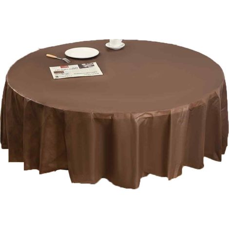 Nappe jetable ronde (213 cm) en plastique PEVA, coloris uni ou multicolore au choix. (1/5)