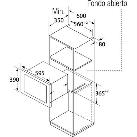 Microondas Integrable 800W con Grill 1000W 20L ORBEGOZO MIG 2025