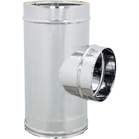 Raccordo inox a t braga doppia parete di 180 - de 230 mm codino mono parete m 180mm (1/2)