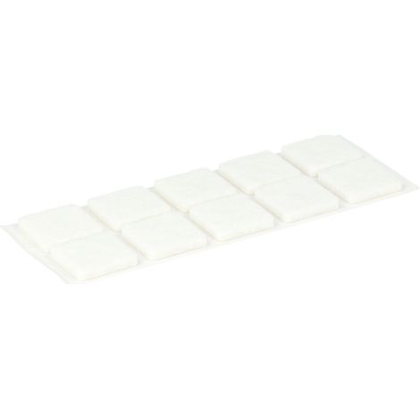 Feltrini adesivi quadrati 20 x 20 mm. - bianco - 10 pz.