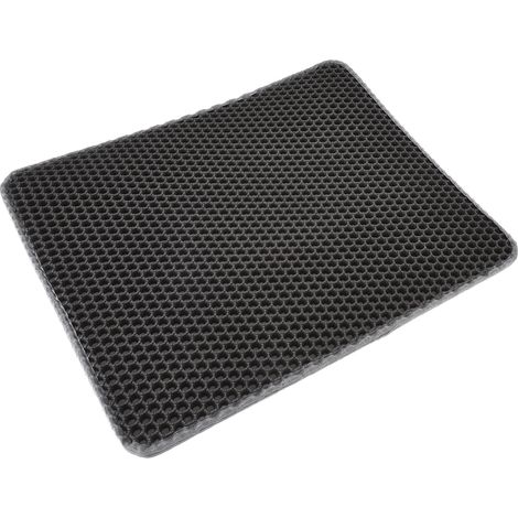 Tapis à litière pour chat en EVA antidérapant double couche, anti-dispersion, pour bac à litière, gris (1/5)
