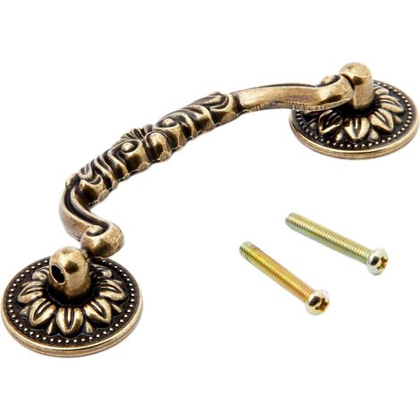 Poignée de porte rétro en bronze antique, idéale pour les meubles de cuisine, placards et armoires. (1/5)