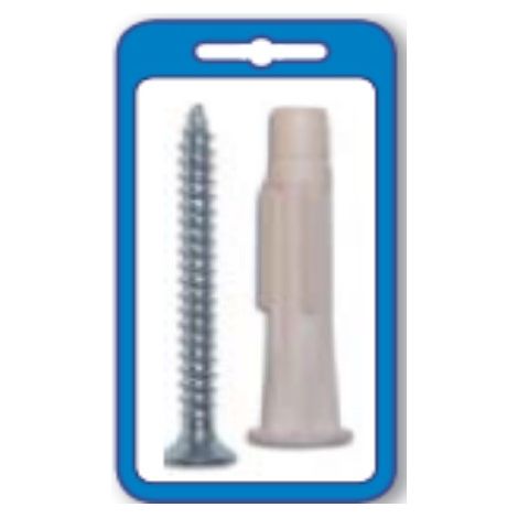 TENGO - 20 TASSELLI GRIP IN NYLON DIAMETRO 6MM CON VITE A TESTA PIANA SVASATA