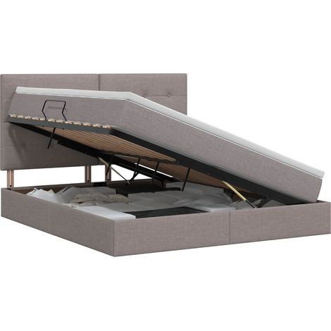 Maison Exclusive - Letto con contenitore e materasso Tortora 140 x 200 cm Tessuto (1/5)