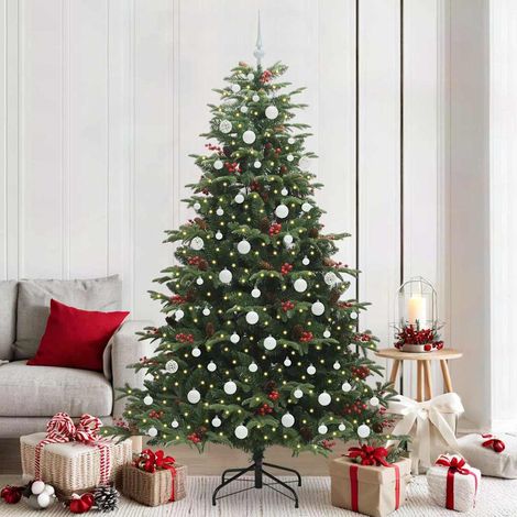 Künstlicher Weihnachtsbaum mit 300 LEDs mit Ständer Grün 210 cm