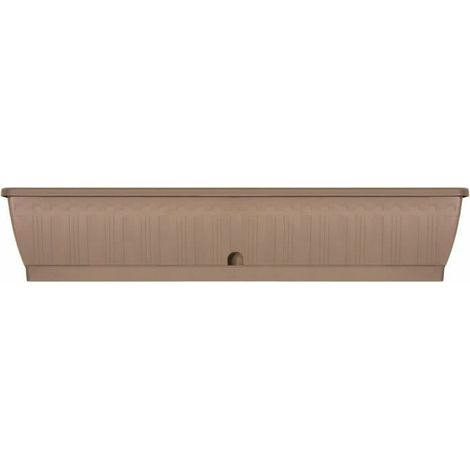 Jardinière - GARDEN ID Terraflor - Taupe 100 cm - Solidità - Riserva d'acqua - Riciclato e 100% riciclabile - Volume per piante.