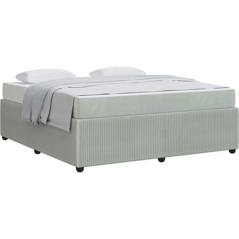Maison Exclusive - Cadre de lit avec matelas Gris clair 180 x 200 cm tissu