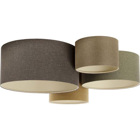 Plafonnier boho élégant tissu crème pour salon ou chambre - beige crème en tissu structuré (1/5)