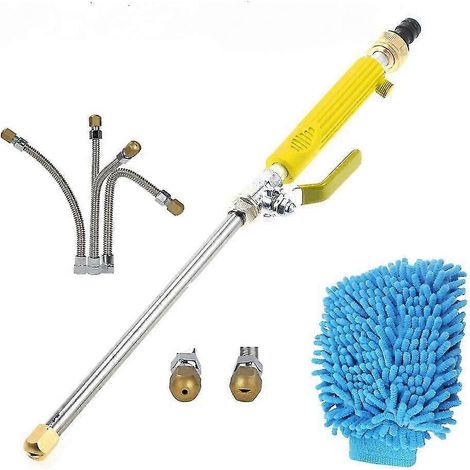 Power Washer ,High Pressure Water Nozzle ,Garden Hose Spray Wand, No Leakage Water Washing Pump Pressure Gun ,Sprinkler Cleaning Tool Spray Nozzle,Yel (1/3)