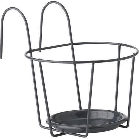 Balkon Pflanztopf - GARTEN ID - 21 cm Anthrazit - Optimale Größe - Elegantes Design - Sichere Halterung