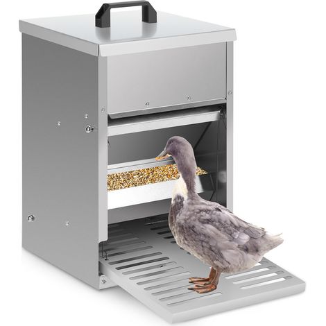 Randaco Comedero automatico vertical para gallinas 5 kg de acero galvanizado con pedal (1/5)