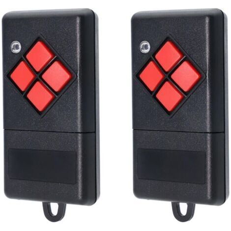 BARKBUSTERS Lot de 2 télécommandes sans fil pour porte de garage - Compatible avec émetteur portatif Dicket MAHS40-01, MAHS40-04, 4 boutons, bouton rouge (1/4)