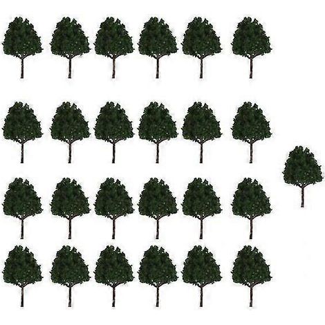 2025 4x25x Arbres miniatures vert foncé pour maquette de train à l'échelle N, décor et diorama 1:150 (1/5)