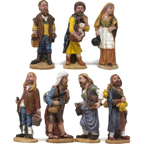Pastori per Presepe Statuine Semplici in resina da 10 cm 7 Personaggi IVS7 (1/5)