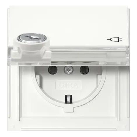 Gira Presa SCHUKO KD Serratura assortita + BSF Gira TX44 Bianco puro [446766], 4467 66